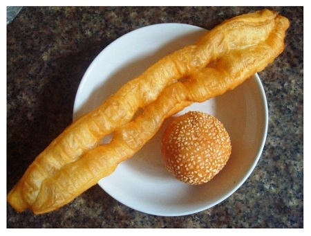 Chinese Breakfast Fried Dough Stick & Rice Balls